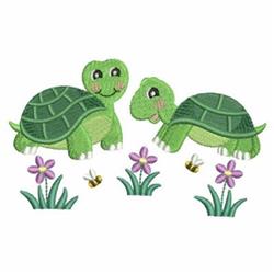 twin detailed machine embroidery - Turtle Twins perfect for patchwork quilt blocks