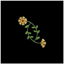 Two Flowers - 4x4 leaf quick stitch embroidery design for decorative pillow covers