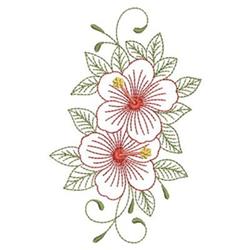 rose beginner-friendly machine embroidery - Two Hibiscus for decorative pillow covers