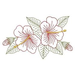 rose beginner-friendly machine embroidery - Two Hibiscus for decorative pillow covers