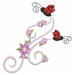 ladybug beginner-friendly machine embroidery - Two Ladybugs for reusable tote bags
