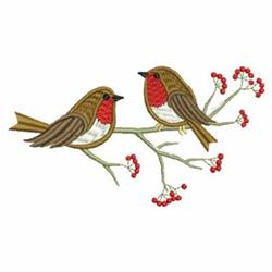 Two Winter Robins - 4x4 tree beginner-friendly embroidery design for reusable tote bags