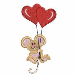 Valentine Mouse - 4x4 heart beginner-friendly embroidery design for Decorative Pins