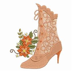 boot detailed machine embroidery - Victorian Boot perfect for patchwork quilt blocks