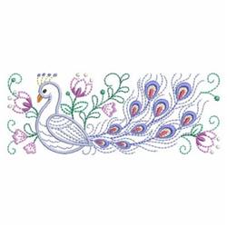 bird beginner-friendly machine embroidery - Vintage Peacock Rectangle for Coasters