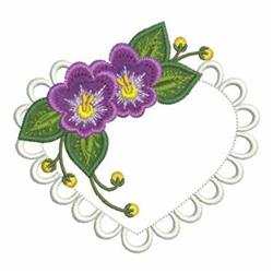 detailed valentine heart machine embroidery pattern - Violet Heart for patchwork quilt blocks