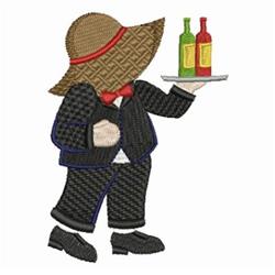 waiter detailed machine digital embroidery - Waiter perfect for kitchen aprons