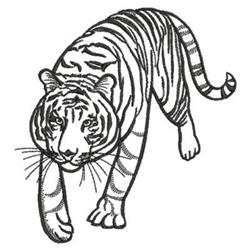 Walking Tiger - 4x4 tiger detailed machine embroidery design for reusable tote bags