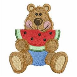 bear detailed machine digital embroidery - Watermelon Bear perfect for Home Decor