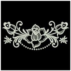 White Work Rose Border - 4x4 rose beginner-friendly embroidery design for Curtain Edges