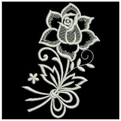 beginner-friendly valentine rose machine embroidery pattern - White Work Rose Stem for reusable tote bags