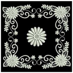 daisy detailed machine embroidery - Whitework Daisies Block for Table Centerpieces