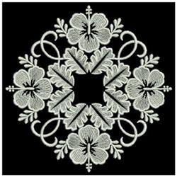 block detailed machine embroidery - Whitework Hibiscus Block for decorative pillow covers