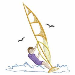 beginner-friendly surfer machine embroidery pattern - Wind Surfer for Sports Bags