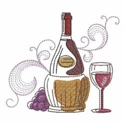 Wine Scene - 4x4 scene beginner-friendly machine embroidery design for Table Cloths
