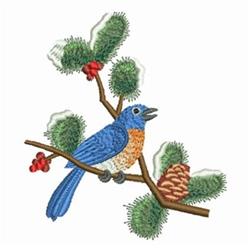 Winter Bird - 4x4 bird detailed machine embroidery design for decorative pillow covers