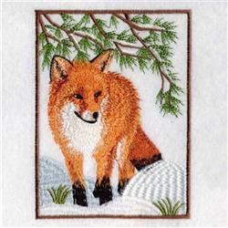 detailed winter fox machine embroidery pattern - Winter Fox for patchwork quilt blocks