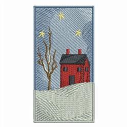 detailed winter scene machine embroidery pattern - Winter Panel Scene for decorative pillow covers