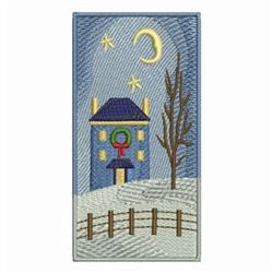 Winter Panel Scene - 4x4 scene detailed embroidery design for decorative pillow covers