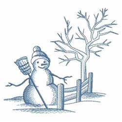 beginner-friendly christmas snowman machine embroidery pattern - Winter Scene for reusable tote bags