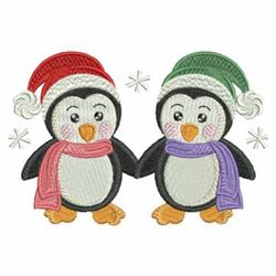 detailed winter penguin machine embroidery pattern - Wintertime Pals for decorative pillow covers