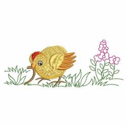 Worming Chick - 4x4 bird beginner-friendly embroidery design for cute baby onesies