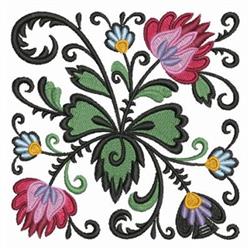 Wycinanki Square - 4x4 square detailed machine embroidery design for reusable tote bags