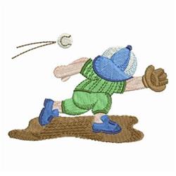 A young boy in a blue cap throws a baseball in a vibrant depiction for sports season, perfect for playful designs.