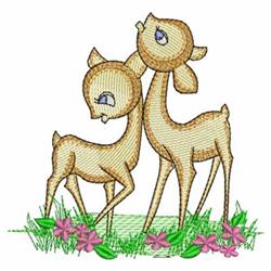 detailed reindeer machine embroidery pattern - Young Deer for patchwork quilt blocks