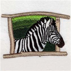 head detailed machine digital embroidery - Zebra Head perfect for kitchen tea towels