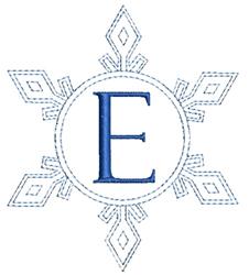 snowflake quick stitch machine embroidery - Snowflake Monogram E for patchwork quilt blocks