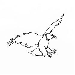 quick stitch bird machine embroidery pattern - Continuous Line Eagle for decorative pillow covers