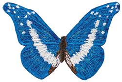 Morpho Ehetenor small - 4x4 butterfly multi-color embroidery design for reusable tote bags