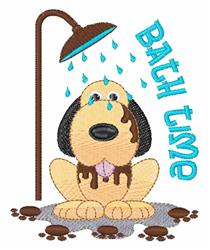 detailed puppy dog machine embroidery pattern - Bath Time for decorative pillow covers