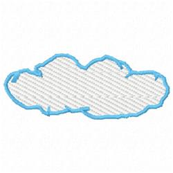 Cloud with a light blue outline and white fill, featuring a simple and clean design, perfect for minimalist decor.
