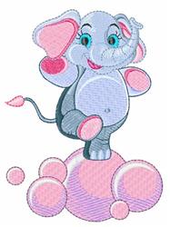Elephant Bubbles - 4x4 bubble detailed machine embroidery design for Baby Blankets