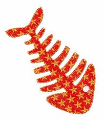 Fish Bone - 4x4 bone beginner-friendly machine embroidery design for cute baby onesies