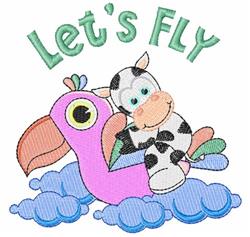 Lets Fly - 4x4 bird detailed machine embroidery design perfect for reusable tote bags