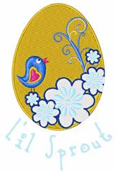 bird detailed machine embroidery - Lil Easter Egg perfect for decorative pillow covers