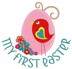 bird detailed machine embroidery - My First Easter perfect for Easter Baskets