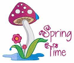 detailed spring mushroom machine embroidery pattern - Spring Time for Backpacks