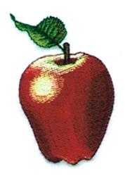 Apple - 4x4 leaf beginner-friendly machine embroidery design perfect for kitchen aprons