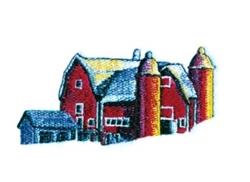 scene detailed machine embroidery - Barn Scene perfect for decorative wall hangings
