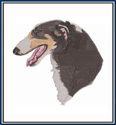 puppy dog detailed machine embroidery - Borzoi perfect for decorative wall hangings