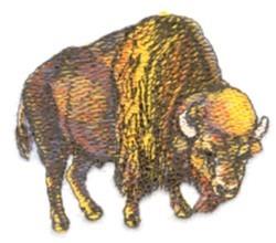 Buffalo - 4x4 buffalo detailed machine embroidery design for patchwork quilt blocks