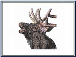 detailed reindeer machine embroidery pattern - Bugling Elk for reusable tote bags