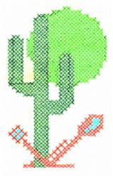 cross beginner-friendly machine digital embroidery - Cactus perfect for Garden Decor