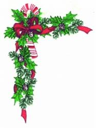detailed christmas border machine embroidery pattern - Candy Cane Border for decorative pillow covers