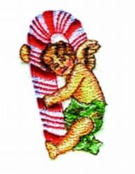 detailed christmas angel machine embroidery pattern - Candy Cane for decorative pillow covers