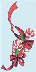 detailed christmas cane machine embroidery pattern - Candy Canes for reusable tote bags